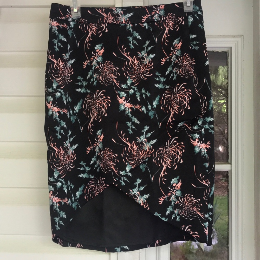 Vintage Floral Asymmetrical Pencil Skirt